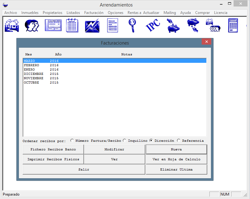 Programa Arrendamientos Facturación